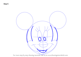 Step By Step How To Draw Minnie Mouse Face From Mickey Mouse Clubhouse Drawingtutorials101 Com Mickey Mouse Clubhouse Drawings Drawing Tutorial