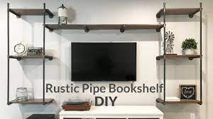There are essentially three separate structures that make up this industrial pipe shelving: How To Build A Industrial Rustic Black Pipe Book Shelf Entertainment Unit Youtube