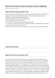 Check spelling or type a new query. Best Free Privacy Policy Generator Tool For Website By Privacy Policy Generator Issuu