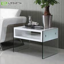 Despite its small size, its top can support up to 100 pounds. China High Gloss White Painting Mdf Side Table With Clear Tempered Glass Legs China Coffee Table Glass Coffee Table