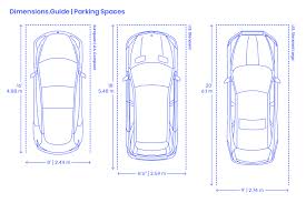 Given that the average width of a car is 6 feet, that provides you with around 1.5 feet on either side of the car as allowance, assuming you've parked. Parking Spaces Dimensions Drawings Dimensions Com