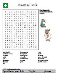 While religious beliefs may help a person come to terms with physical illness. Sickness And Health Word Find W Pictures Words In English Spanish