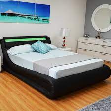 These upholstered storage bed queen come with amazing features and enhance safety and the quality of sleep. Eagle Furniture Serpentine Platform Storage Bed With Led Headboard Walmart Com Walmart Com