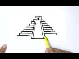 How To Draw Ziggurat Or Mayan Pyramid Step By Step For Children Kids Ziggurat Mayan Art Pyramids