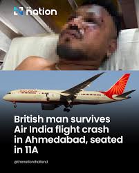 A British man who sat in seat 11A was the sole survivor after an Air India  flight crashed in Ahmedabad, Gujarat, India,
