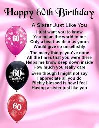 Birthday Wishes For 60 Year Old Sister Fridge Magnet Personalised Sister Poem 60th Birthday Free Gift Box Birthday Greetings For Mother Happy Birthday Free Happy 18th Birthday Quotes