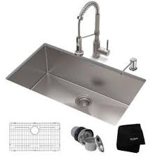 Kitchen kitchen easier and more enjoyable with undermount. Kraus Standart Pro All In One Undermount Stainless Steel 32 In Single Bowl Kitchen Sink With Faucet In Stainless Steel Khu100 32 1610 53ss The Home Depot Single Bowl Kitchen Sink Sink Stainless Steel Kitchen