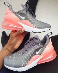 Air Max 270 Pink Grey Nike Sneakers Outfit Nike Shoes Pink Nike Shoes