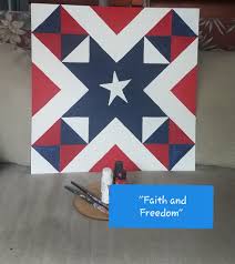 More images for how to make a barn quilt » Faith And Freedom Flag Patriotic Etched Diy Barn Quilt Go Find Your Happy