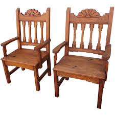 Pair Of New Mexico Hand Made Chairs Carved Chairs Mexican Furniture Chair