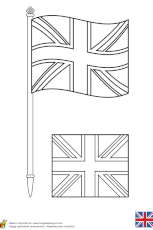 Le drapeau de l'angleterre est constitué d'une croix rouge sur fond blanc. Coloriage Drapeau Anglais