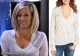 Imasoapfan The General Hospital Wardrobe And Fashion Blog Carly Corinthos S Off White Star Sweater General Hospital Season 54 Episode 01 05 17 Star Sweater Fashion General Hospital