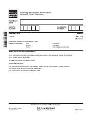 Check spelling or type a new query. Cambridge Primary Checkpoint Mathematics 0845 April 2018 Paper 2 Pdf Cambridge International Examinations Cambridge Primary Checkpoint 0845 02 Course Hero