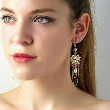 Bridesmaids earrings, wedding jewelry, gold earring, chalcedony earring, mixed metal earring, dangle earring, jewelry for girls, small, hoop. 7 Unique Boho Bridal Earrings For Your Wedding Emmaline Bride Wedding Blog