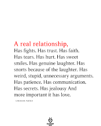 A real relationship has