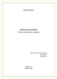 Capa De Trabalho De Portugues Para Imprimir Modelo De Capa De Trabalho Escolar De Ensino Medio Simples E Com As Infomacoes Necessarias Capas De Trabalhos Escola Modelo De Capa