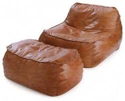 Rust Leather Bean Bag Lounge Chair Ottoman Contemporary Bean Bag Chairs Moviechairs Leather Bean Bag Bean Bag Lounge Bean Bag Lounge Chair