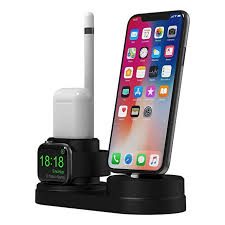 4 In 1 Charging Stand Compatible Apple Watch Stand Airpods Charing Dock Iphone Docking Station App Iphone Docking Station Apple Watch Stand Apple Pencil Holder