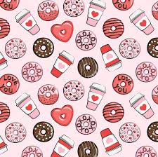 Colorful Fabrics Digitally Printed By Spoonflower Small Scale Donuts And Coffee Valentines Day Red Pink Chocolate On Pink Valentines Wallpaper Valentine Background Valentines Day Background Pink aesthetic wallpaper, chanel, vogue, gucci, jaden hossler wallpaper. colorful fabrics digitally printed by