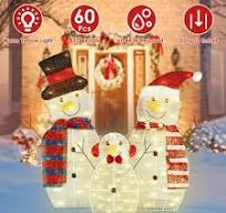 3Pcs 2D Christmas Snowman Yard Decor with LED Warm Yellow Light Waterproof  | eBay
