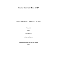 Disaster Recovery Plan Project Management Templates Disaster Recovery How To Plan