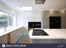 a modern white kitchen inside a home in