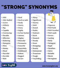 Another Word For Strong 65 Synonyms For Strong To Expand Your Vocabulary Love English