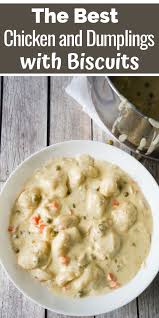 Creamy Chicken And Dumplings Recipe Using Pillsbury Refrigerated Canned Biscuit Chicken And Dumplings Comfort Food Recipes Dinners Creamy Chicken And Dumplings