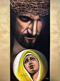 Jesus and mother Mary Painting by fadel ayoub | Saatchi Art