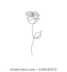 Floral Sketch Rose Line Art Continuous Line Tattoo Line Art Flowers
