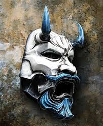 Mask Japanese Uncle Oni Mask 311 Japanese Noh Style Fiberglass 3 By Thedarkmask Oni Mask Japanese Mask Japanese Noh
