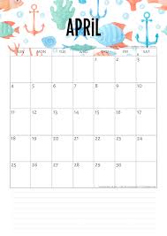 I have a feeling it's going to be another month of a book hangover. April 2021 Calendar Sea Cute Freebies For You
