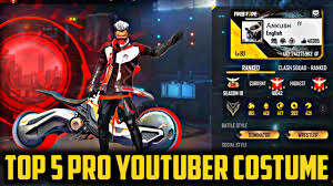 Killer ff { my id in the video }. Freefire Top 5 Pro Youtuber Profile Get Free Cobra Costume Emote Cobra Bike Emote Youtuber Id Youtube