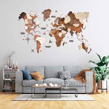 The first 3d wooden world map to adorn your homes, offices and lives was created by enjoy the wood. 3d Wooden World Maps Multicolored 3d Wooden World Map
