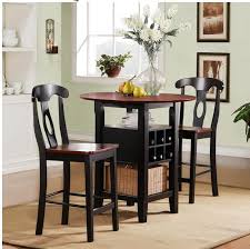 Modern Dining Set 3 Pc Dinette Bar Bistro Kitchen Counter Height Wood Furniture Small Round Kitchen Table Top Kitchen Table Small Kitchen Tables