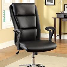 Cm Fc609 Contemporary Desk Chair High Back Square Design Black Chrome Padded Leat Adjustable Office Chair Contemporary Office Chairs Furniture Of America