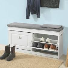 Banc De Rangement A Chaussures Meuble Dentree Avec Coussin Fsr64 W Sobuy A Avec In 2020 Hallway Shoe Storage Bench Hallway Shoe Storage Bench With Shoe Storage