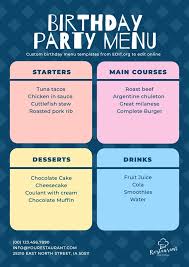 But dinner parties are a lot of work, and the menu needs to be well thought out so the party comes together naturally. Online Customizable Birthday Menu Templates