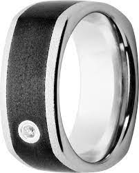 Euro Square Vitalium And Black Ceramic Wedding Band With Diamond Www Jewelryinnovationsinc Com Ceramic Wedding Bands Diamond Wedding Bands Wedding Bands