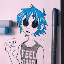 Easy gorillaz drawing tutorials for beginners and advanced. A N G I E On Twitter Watching Gorillaz Live Made Me Want To Draw 2d Inktober2017