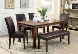 Dining Room Wooden Dining Table Dark Brown Leather Dining Chair Bench Grey Carpet Painting Glass Dining Room Small Small Dining Room Set Rectangle Dining Table