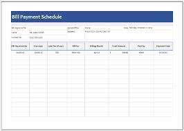 This excel bill template will be of help to you in giving guidelines regarding the use of various microsoft office tools for making spreadsheets, doing complex calculations and various other uses. Bill Payment Schedule Template For Excel Excel Templates
