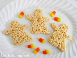 Halloween Rice Krispy Ghost Dessert Treats Rice Krispies Ghost Desserts Halloween Rice Krispie Treats