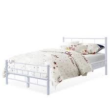 Maybe you would like to learn more about one of these? White Twin Size Wood Slat Steel Bed Frame Platform Headboard Footboard Furniture Beds Bed Frames Bedding