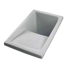 Designed for mounting on the top. Clearwater Small White Ceramic Laundry Sink 395 X 610mm Tap Warehouse
