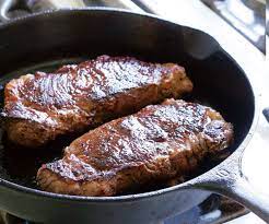 Carefully place the steaks in the hot pan and cook on the first side until enough of a crust has developed that the steaks no longer stick to the pan, about 1 minute. How To Make Great Steaks From The Skillet How To Finecooking
