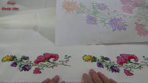 Kanavice Islemeli Ceyizlik Havlu Modeli Sablonlu Anlatim Kanavice Sablon Model Havlu Crossstitch Embroidered Kanavice Kanavice Tasarimlari Havlular