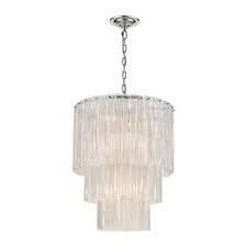 Elk Lighting Inc Elk Diplomat Drum 14 Light Pendant In Chrome Medium