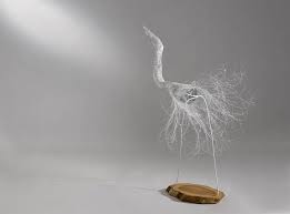 Silver Metal Bird Sculpture Contemporary Art Wire Mesh Sculpture Home Decor This Exceptional Wire Mesh Sculpture Of Contemporary Art Art Wire Sculpture