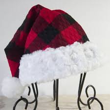 Black And Red Santa Hat Plaid Santa Hat Red And Black Plaid Rustic By Delamarcollection Santa Hat Red And Black Plaid Black Santa Hat